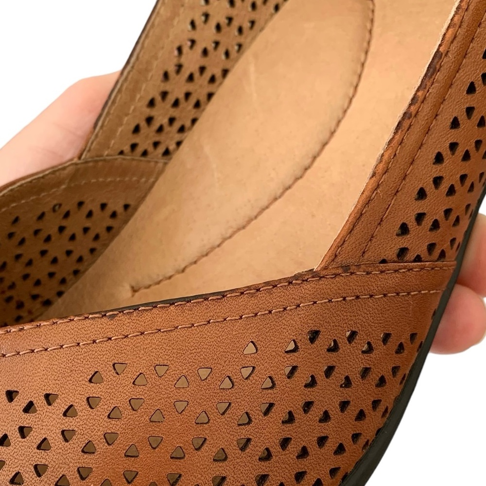 Dansko Brown Nappa Leather Perforated Ballet Flat (Beach Coast Cottage Nautical) - Picture 11 of 12